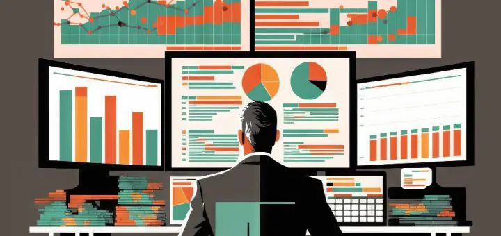 businessman-looking-monitors-with-charts-graphs-generative-ai-illustration
